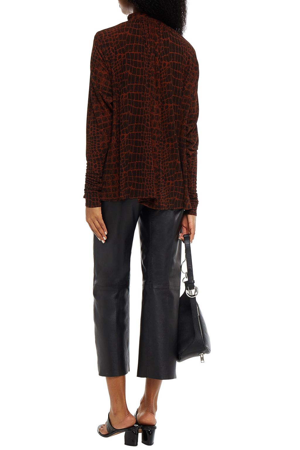 PROENZA SCHOULER Gathered printed jersey blouse