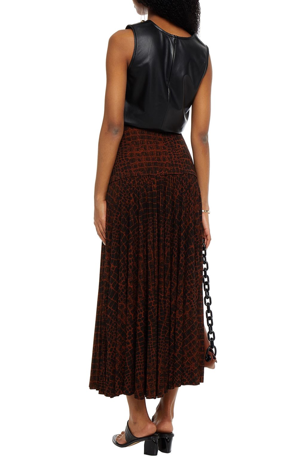 PROENZA SCHOULER Pleated printed jersey maxi skirt