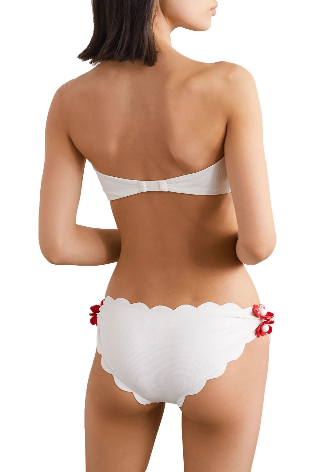 MARYSIA Antibes embellished scalloped stretch-crepe bikini briefs