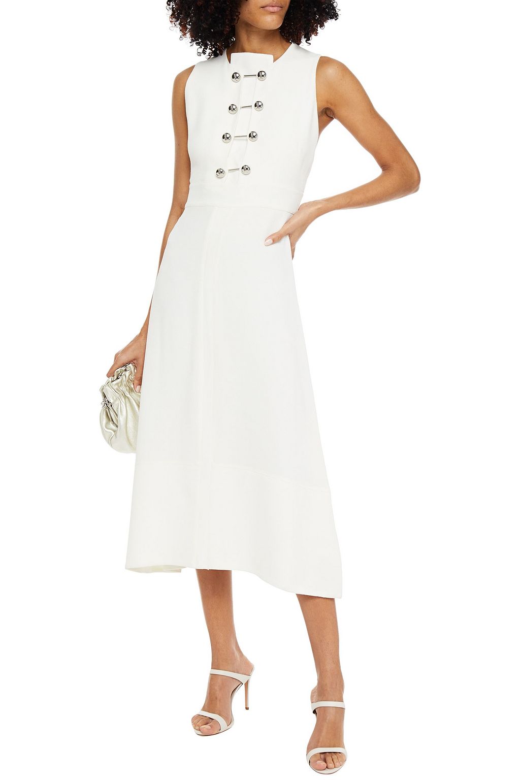 PROENZA SCHOULER Barbell-embellished crepe midi dress