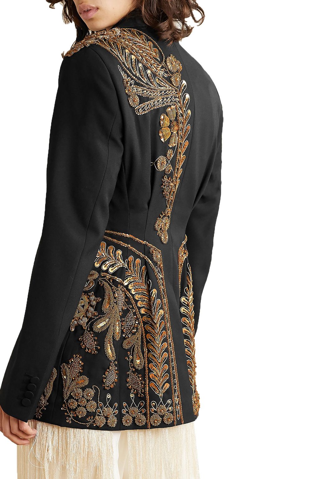 DRIES VAN NOTEN Sequin-embellished embroidered woven blazer