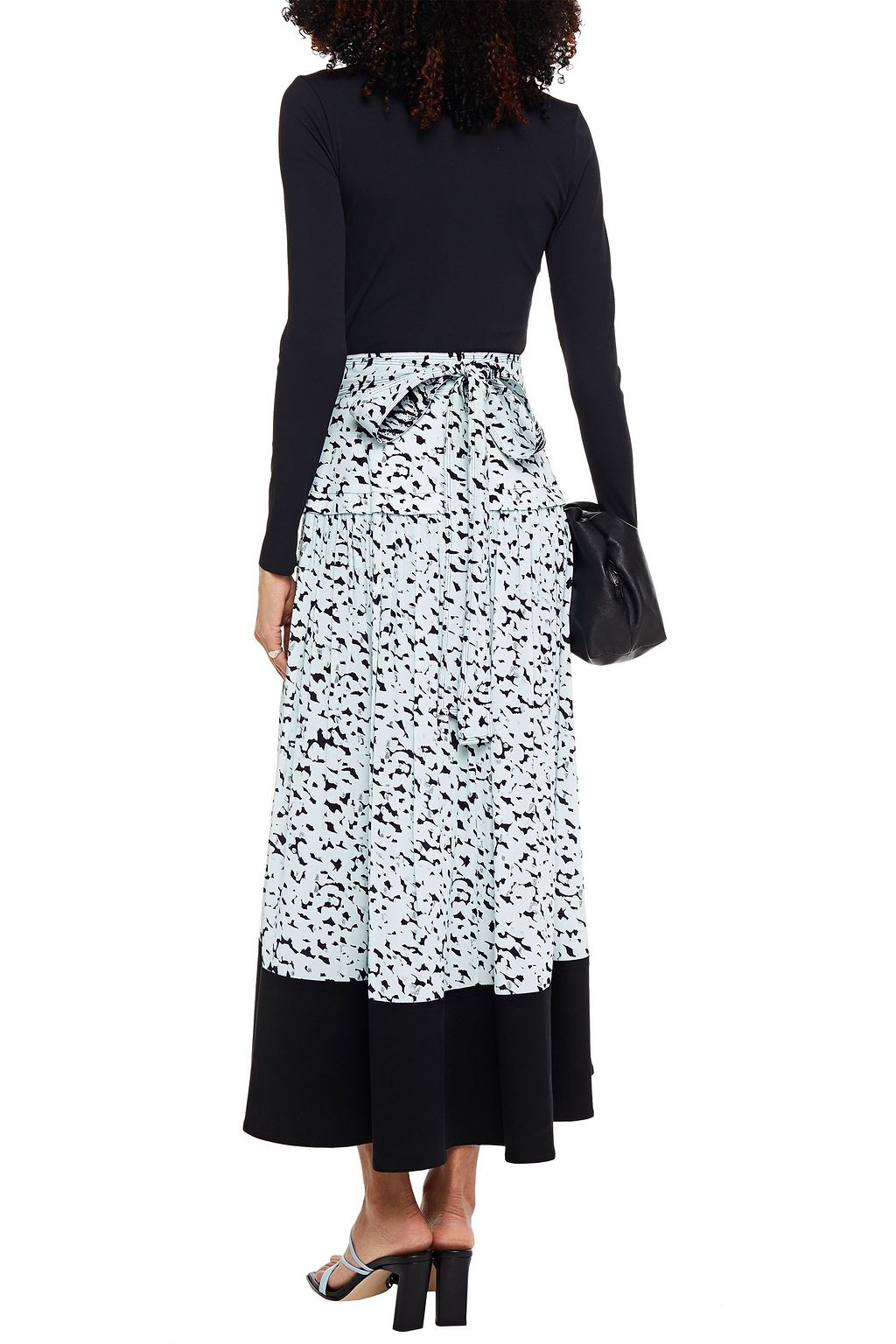 PROENZA SCHOULER Geraffter Midirock aus Crêpe mit Print