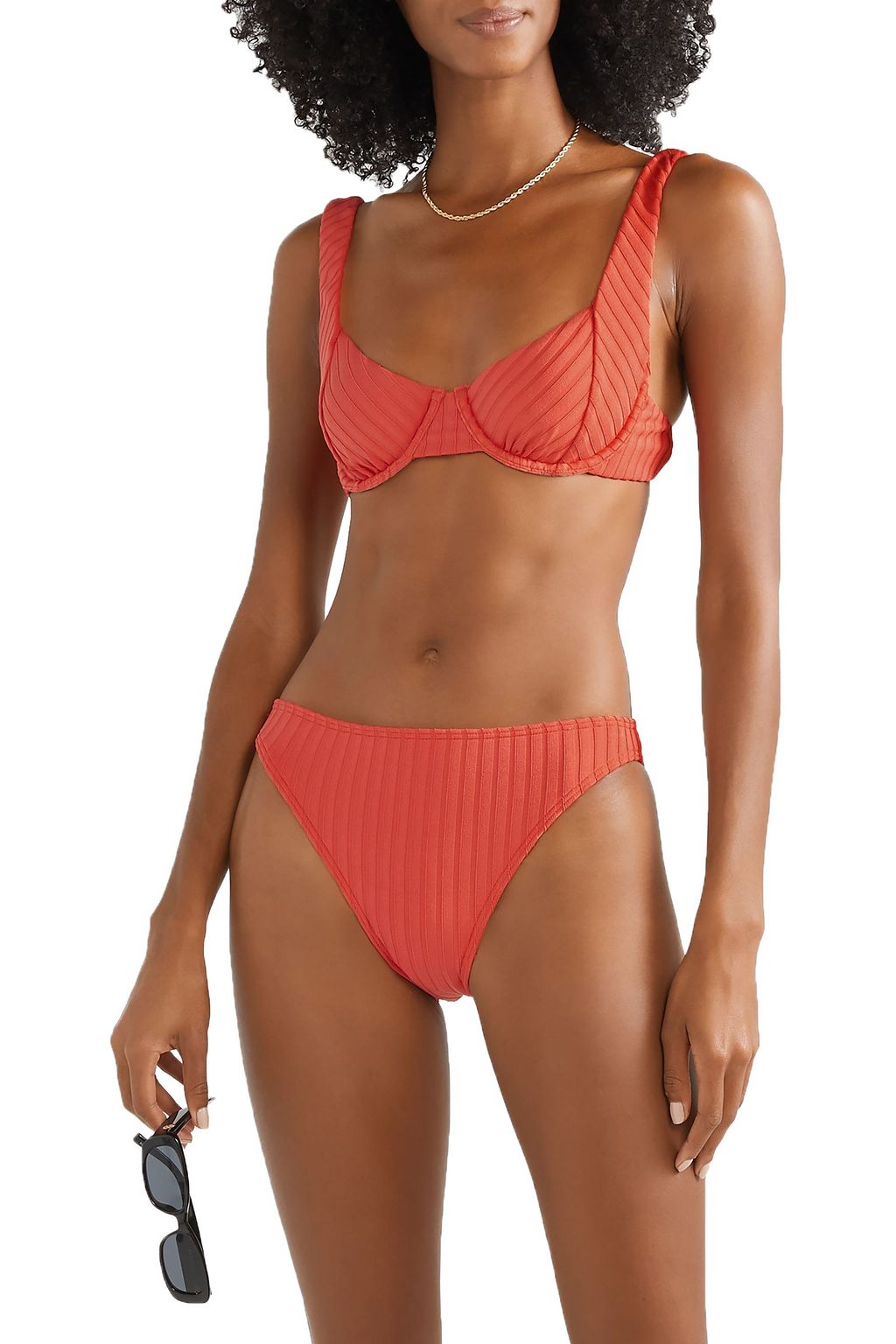 PEONY SWIMWEAR Ribbed underwired bikini top