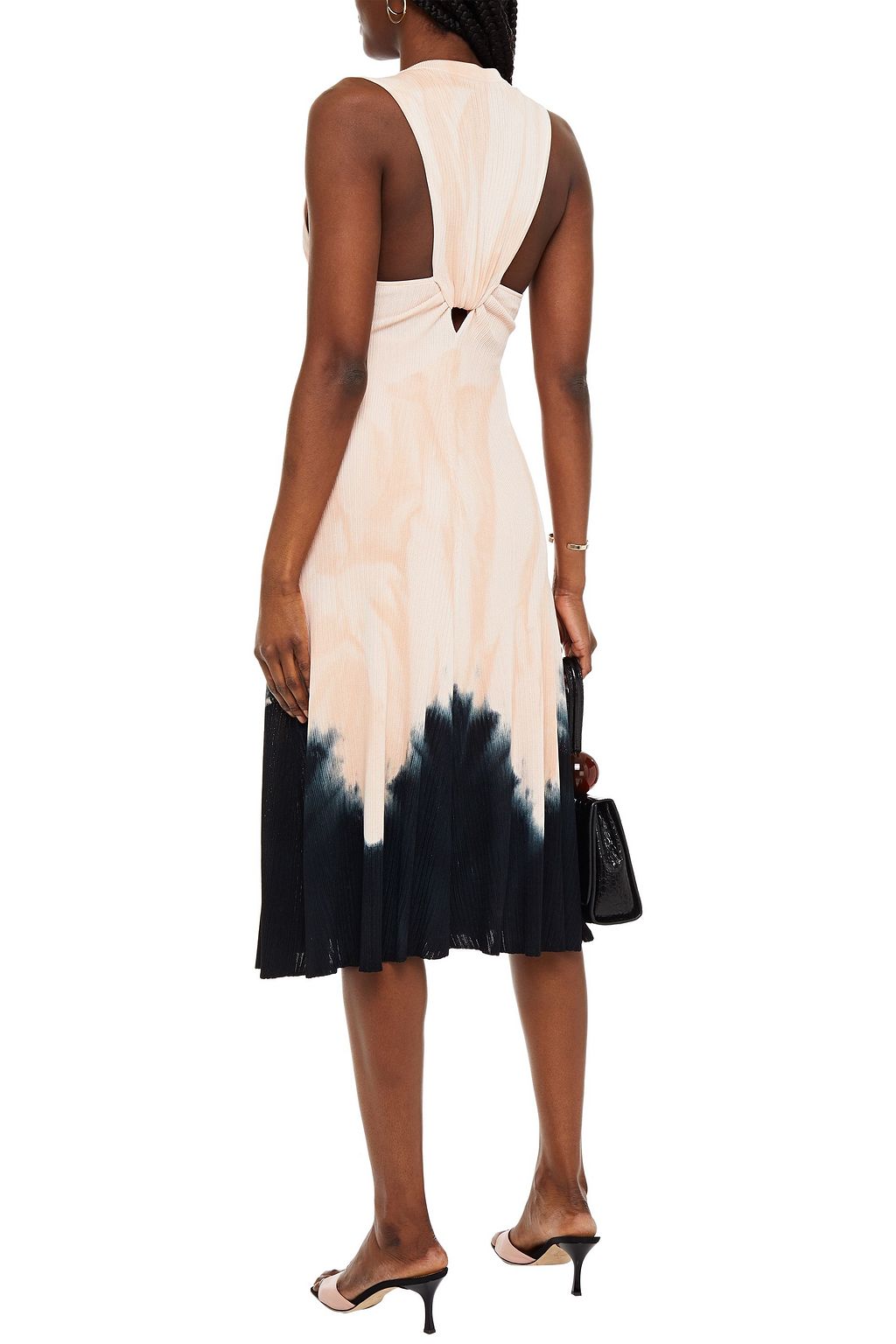 PROENZA SCHOULER Knotted tie-dyed ribbed-knit midi dress