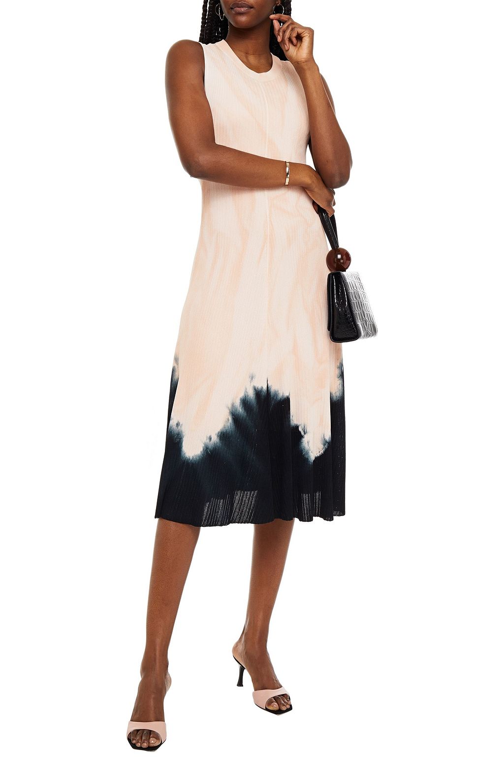 PROENZA SCHOULER Knotted tie-dyed ribbed-knit midi dress