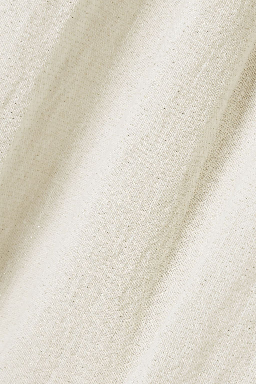 LISA MARIE FERNANDEZ Ojai fringed metallic linen-blend gauze midi dress