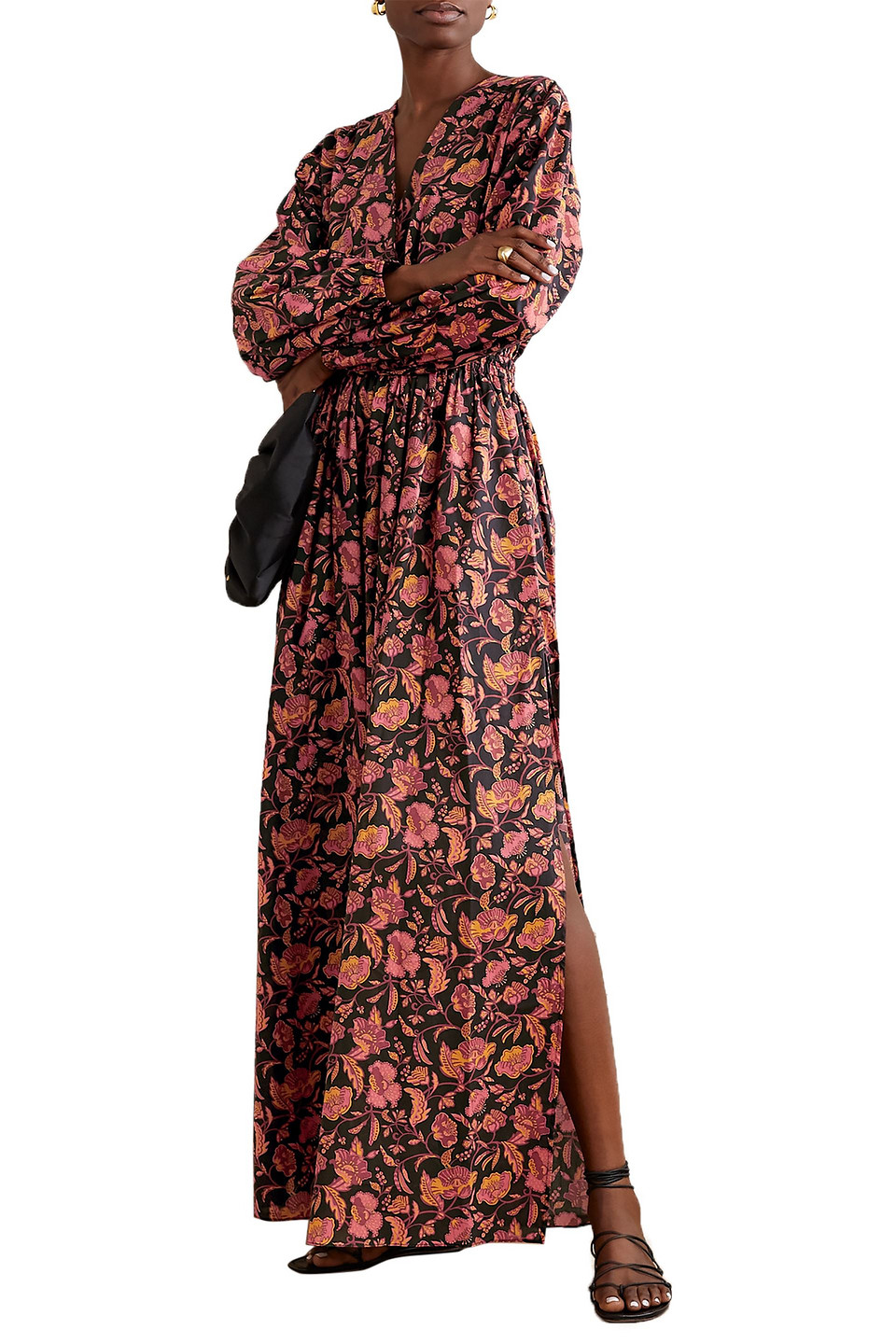 Matteau Open-back Floral-print Cotton-poplin Maxi Dress In Multi