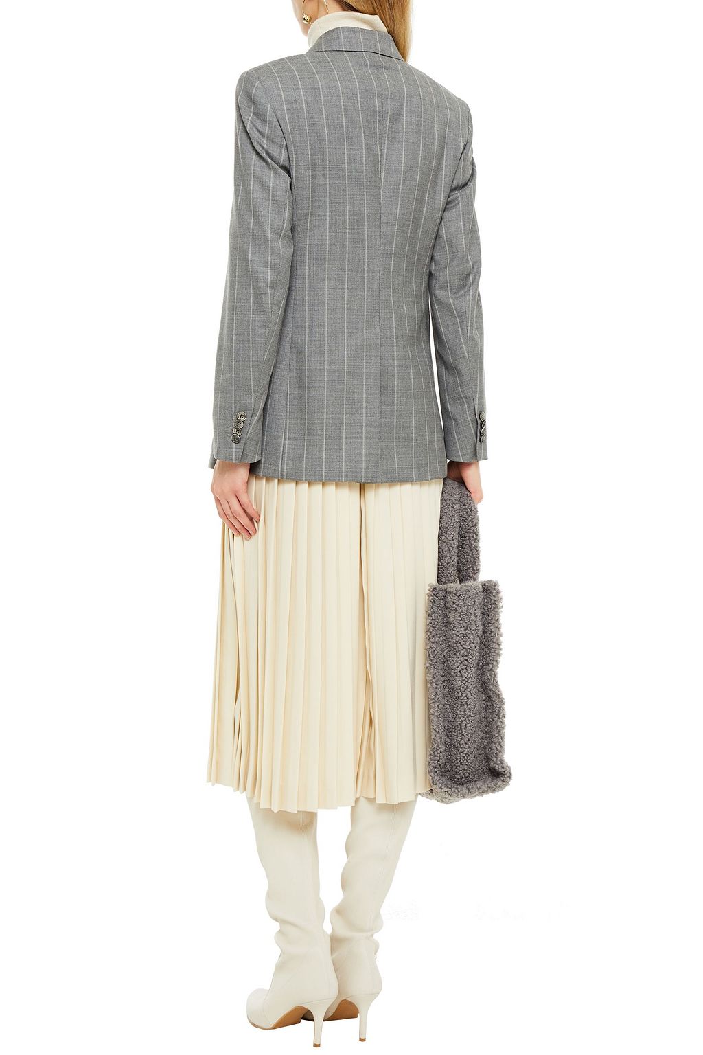 MAX MARA Omero double-breasted pinstriped wool-blend blazer