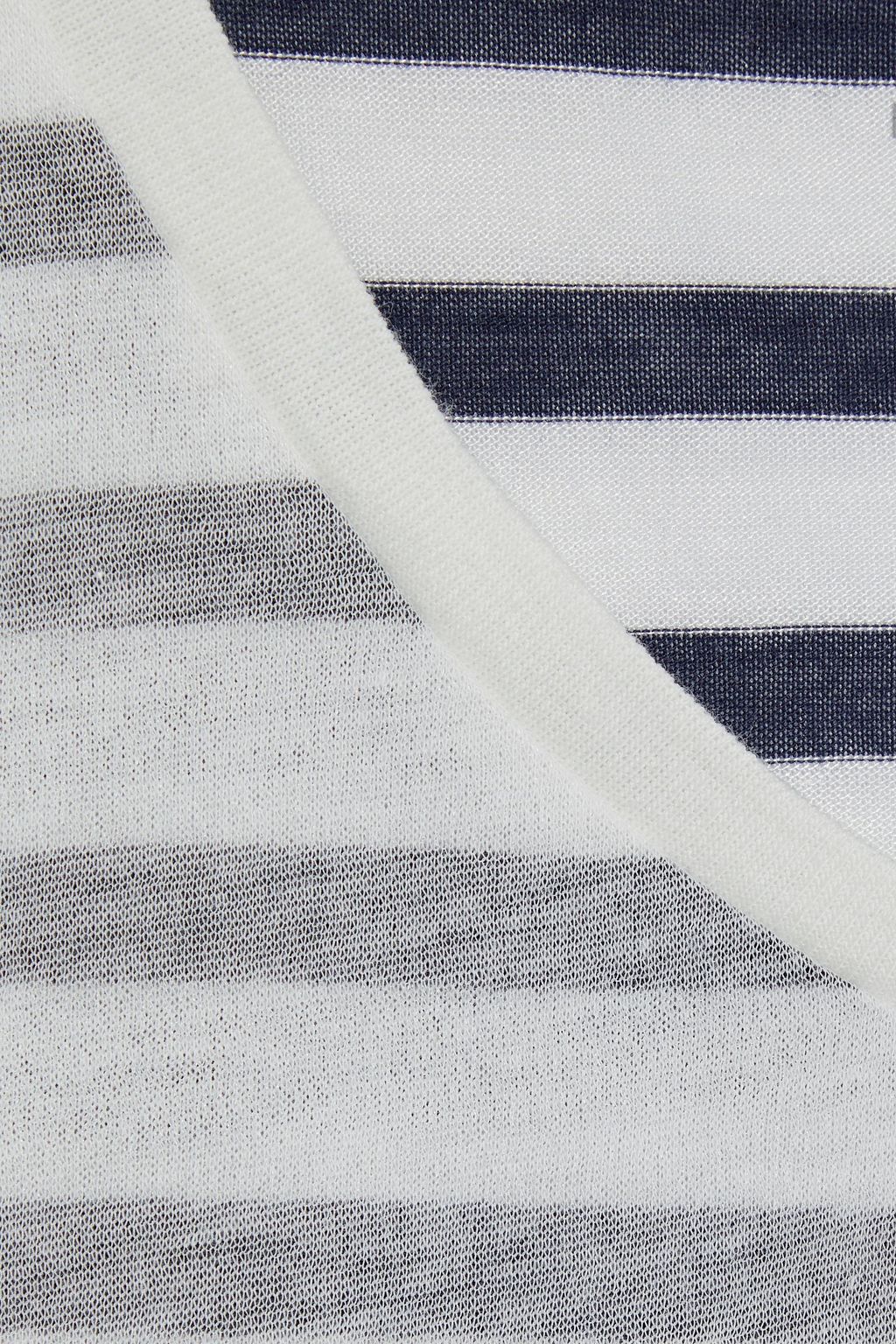 MAJESTIC FILATURES Layered striped cotton-jersey T-shirt