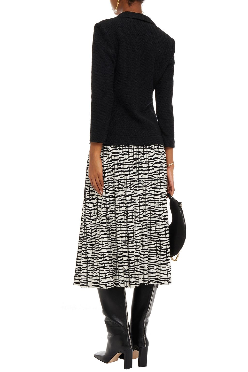 ST. JOHN Bouclé-knit wool-blend blazer