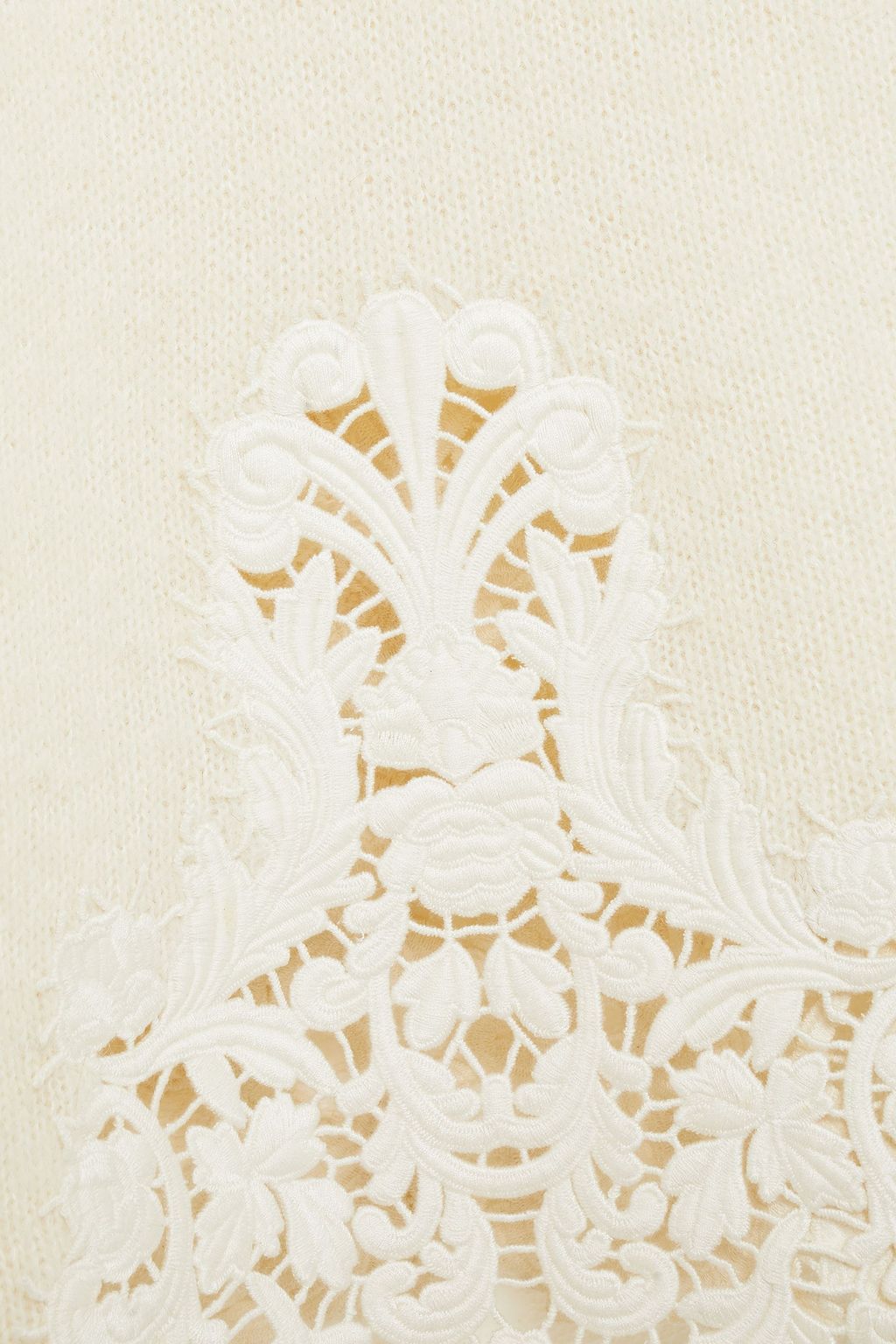 CAMILLA Guipure lace-trimmed alpaca-blend mini dress