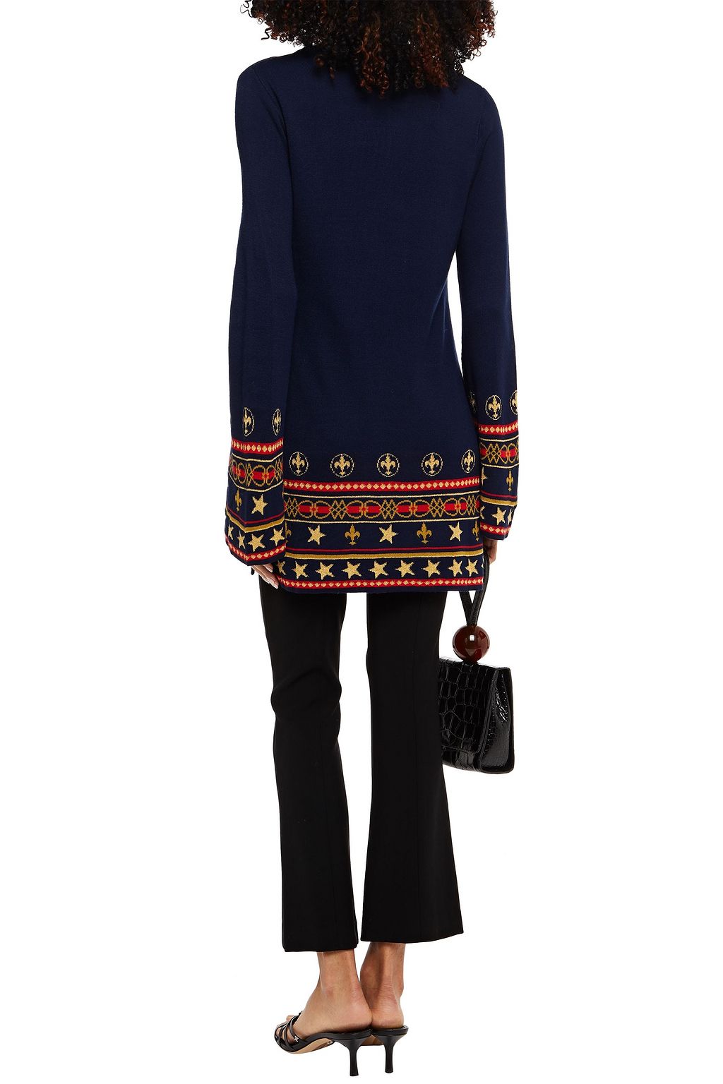 CAMILLA Metallic jacquard-knit top