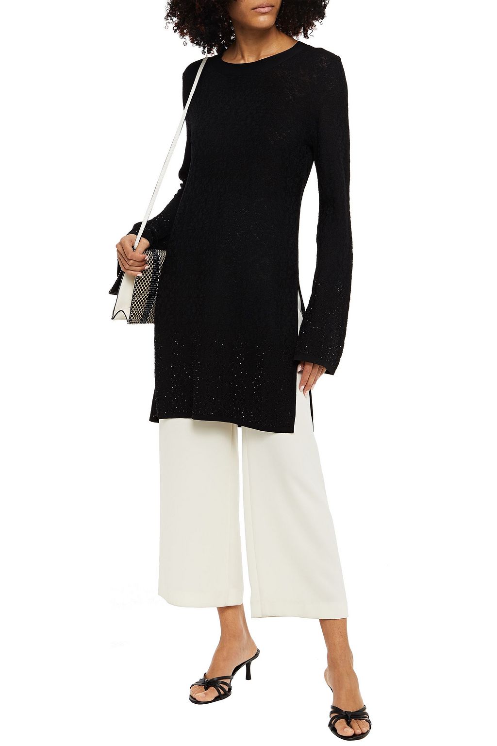 CAMILLA Crystal-embellished jacquard-knit sweater