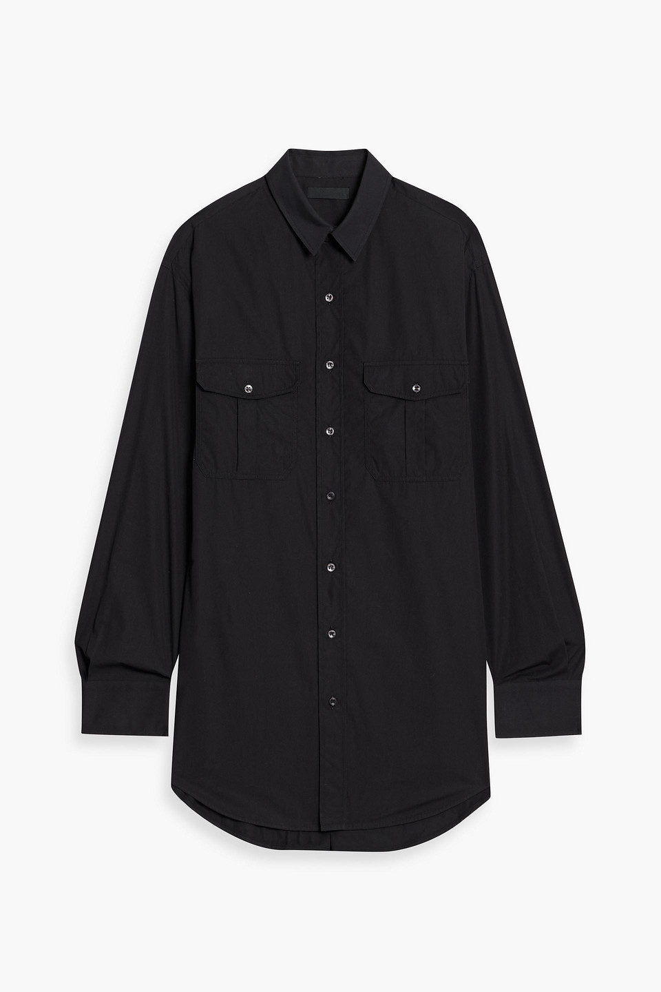 wardrobe.nyc - cotton mini shirt dress - black - xs