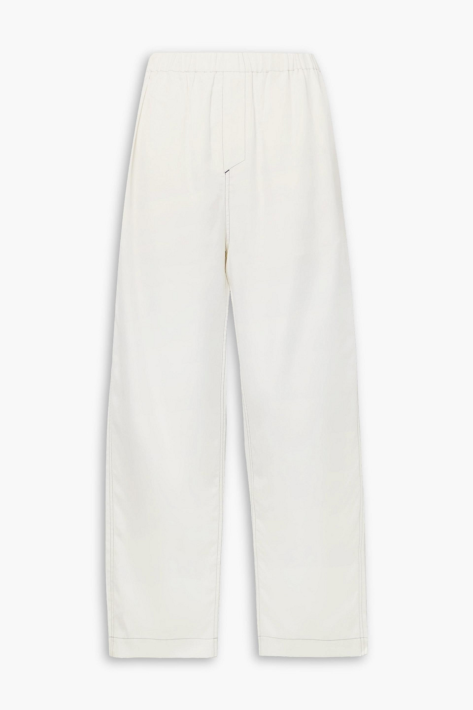 Shop Wardrobe.nyc Silk-charmeuse Wide-leg Pants In Off-white