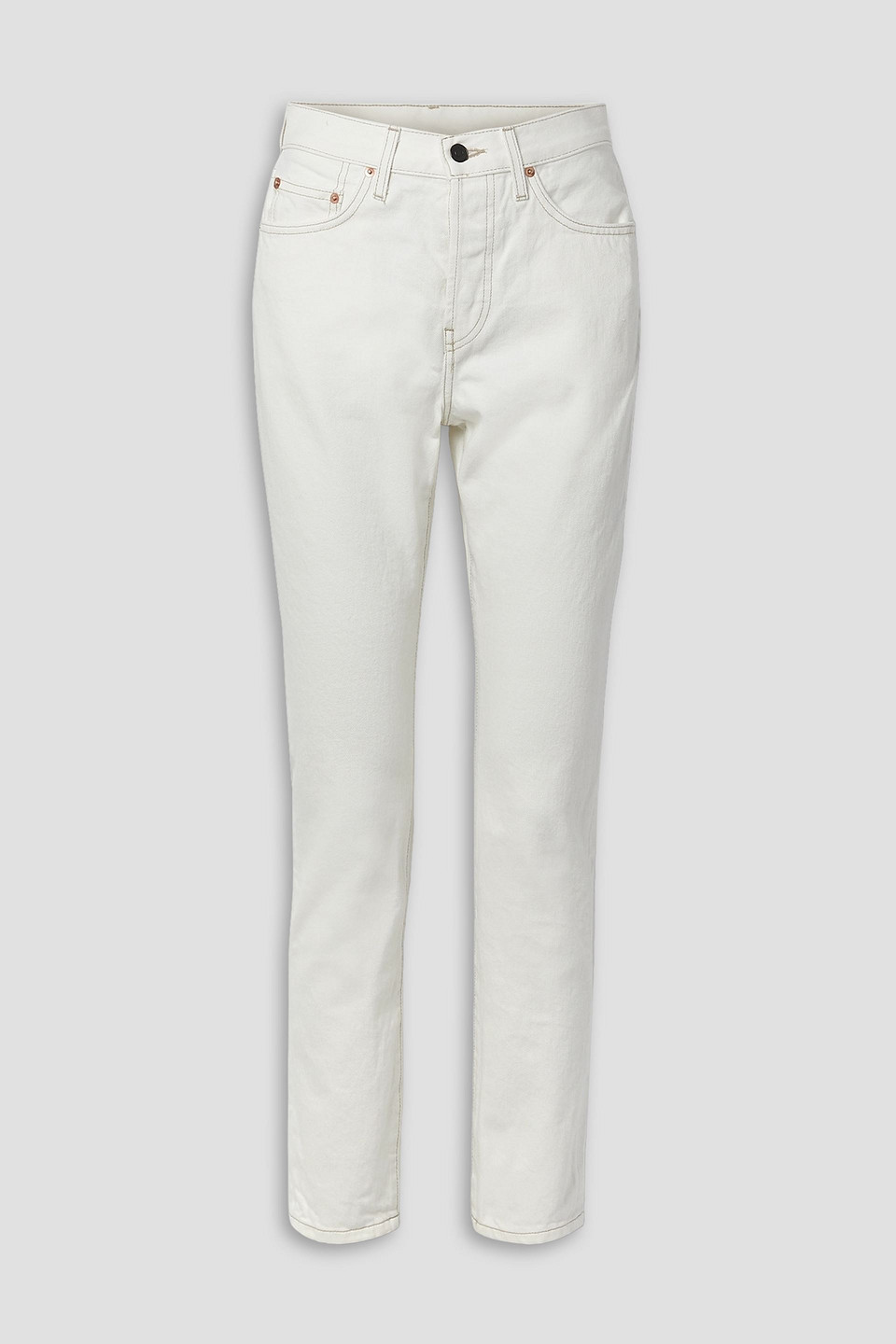 Shop Wardrobe.nyc High-rise Straight-leg Jeans In White