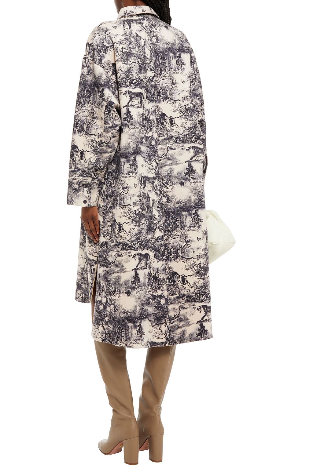 STAND STUDIO Sonique oversized printed faux suede coat
