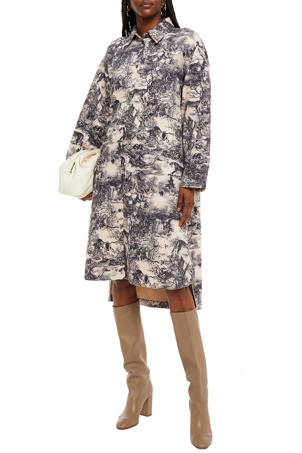 STAND STUDIO Sonique oversized printed faux suede coat