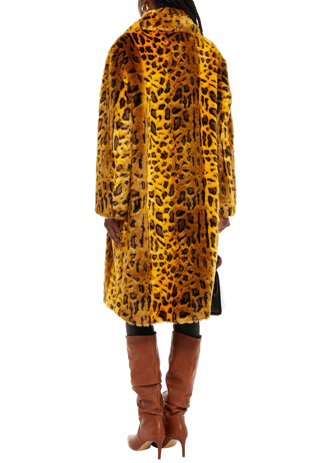STAND STUDIO Oversized faux fur leopard-print coat