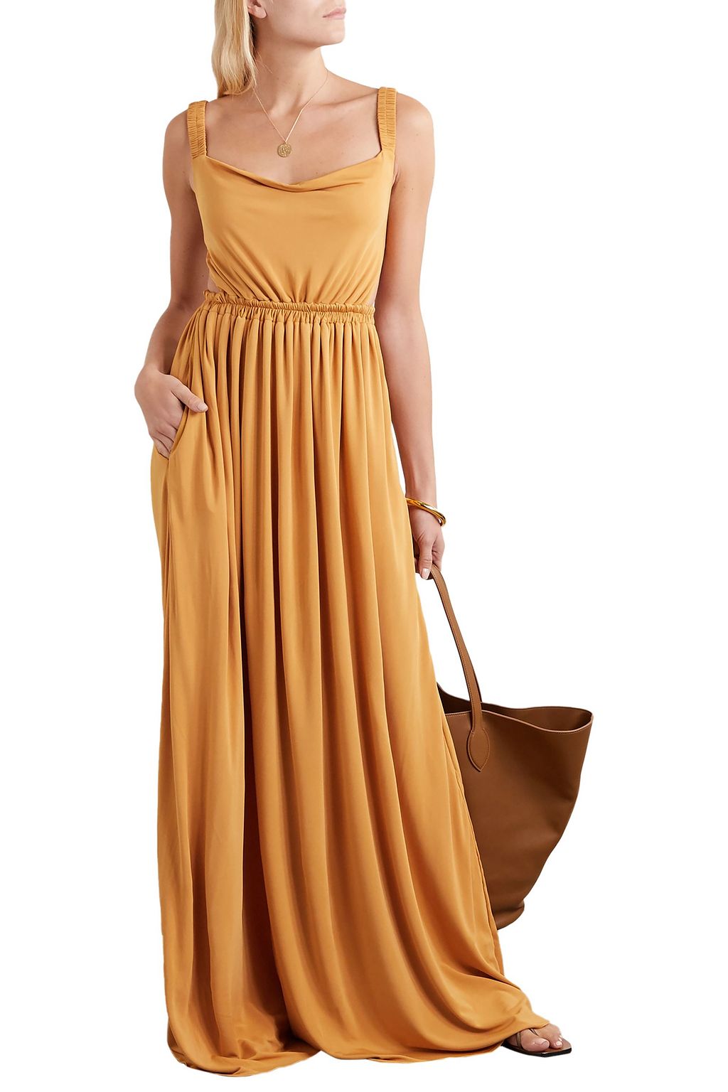 MATTEAU Gathered jersey maxi dress