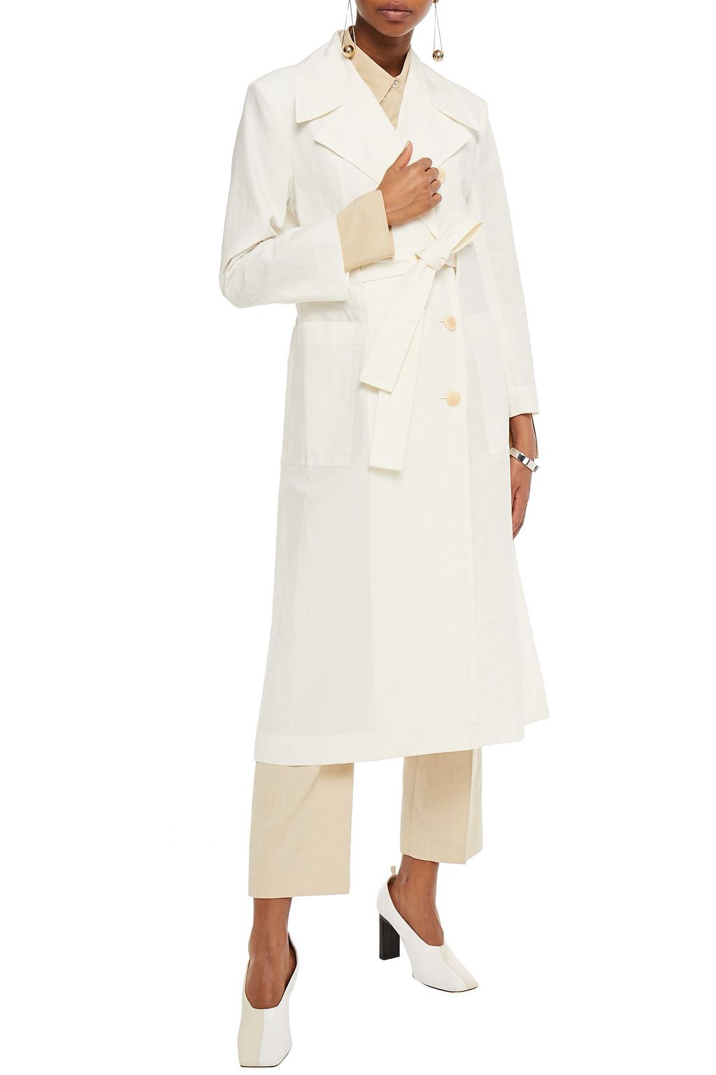 LVIR Belted linen and cotton-blend coat