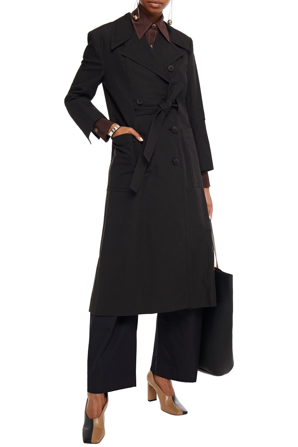 LVIR Belted linen and cotton-blend coat