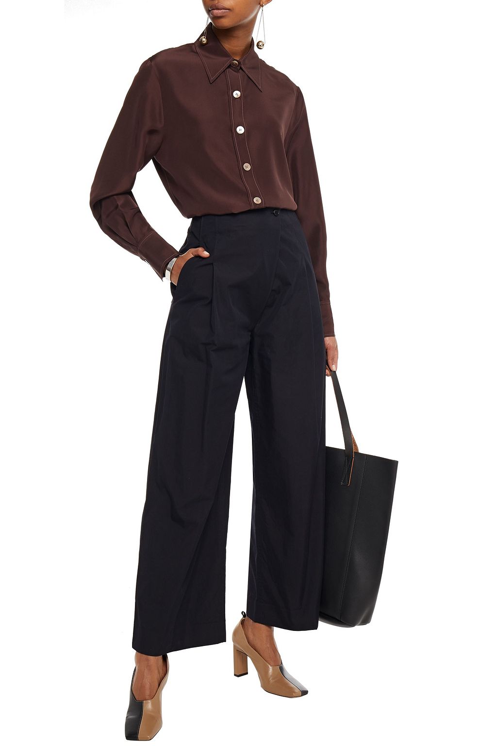LVIR Cotton-blend wide-leg pants