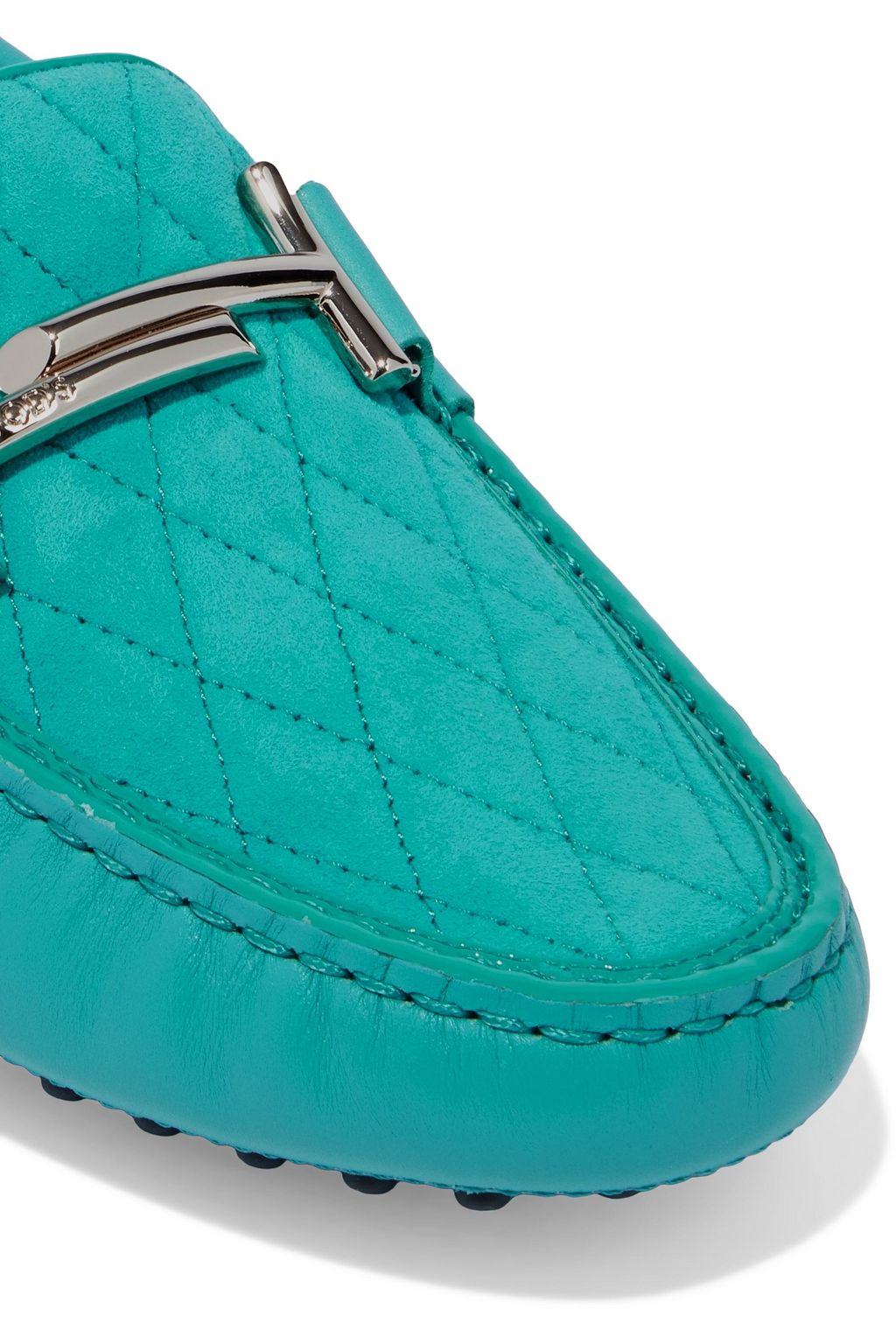 TOD'S حذاء لوفر "غومينو" من الجلد والشامواه مبطّن بالزغب ومزيّن