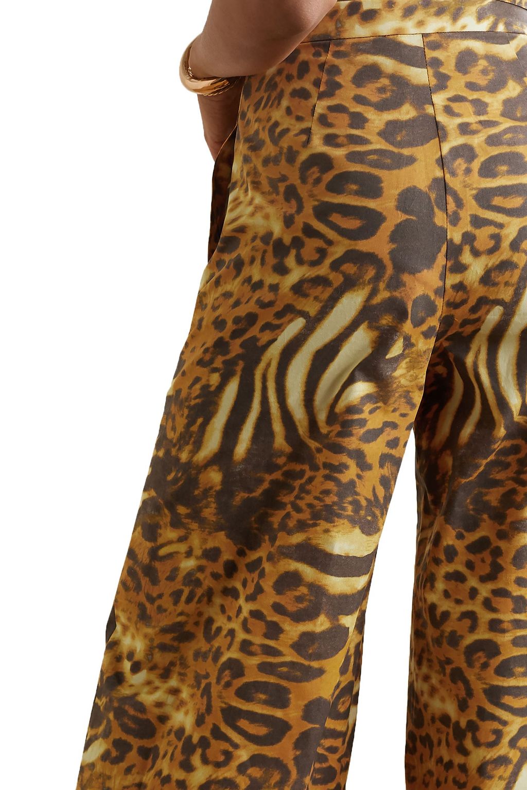MIGUELINA Pamela animal-print cotton-poplin wide-leg pants