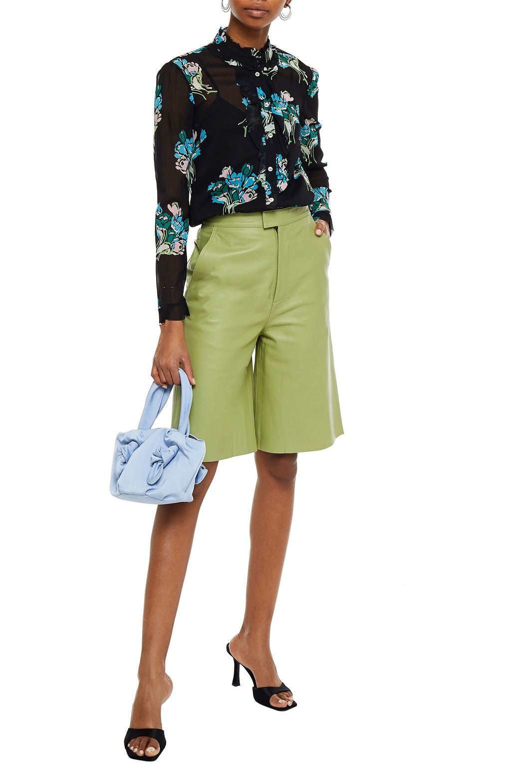 REDVALENTINO Floral-print silk-blend chiffon blouse