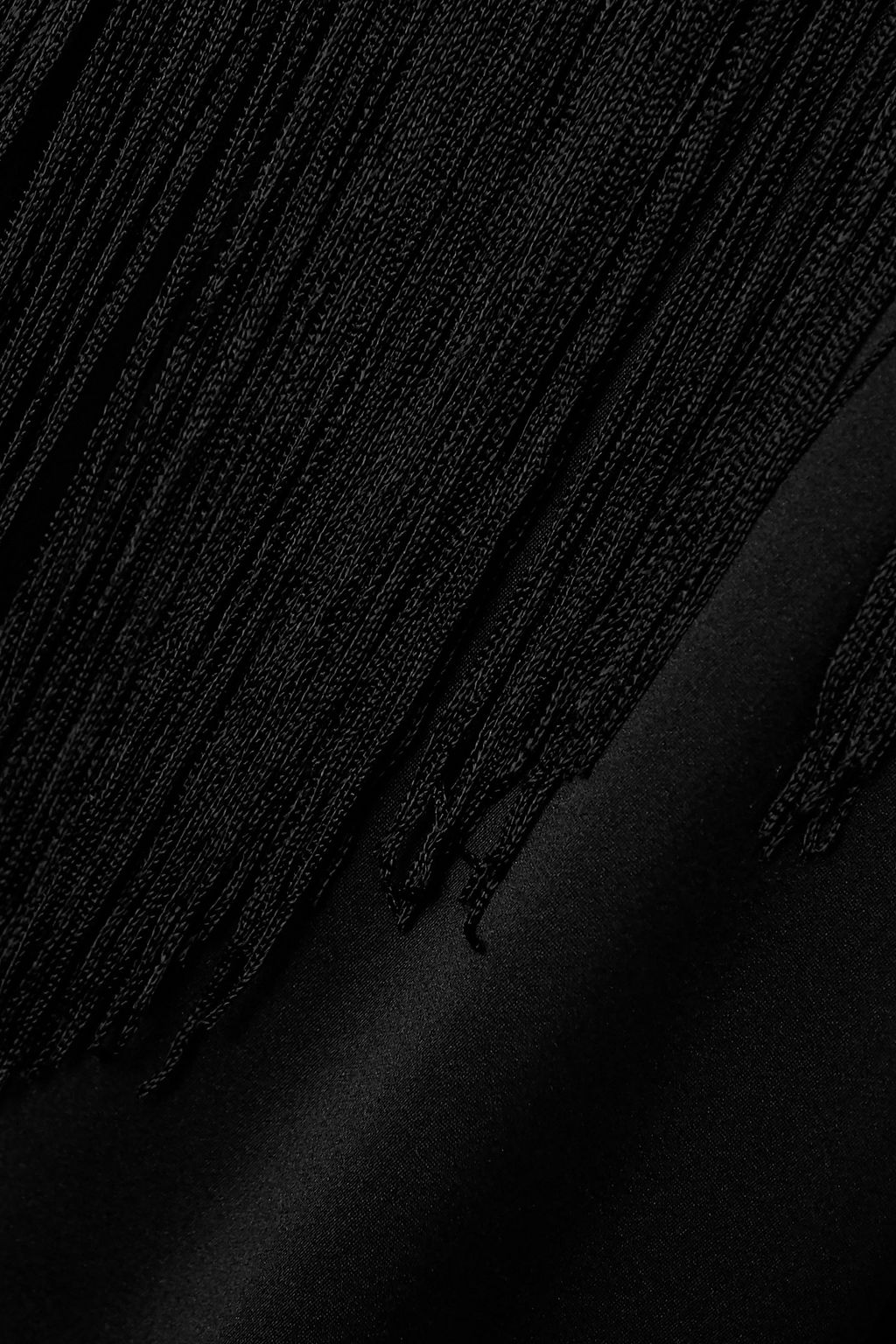 MIGUELINA Amara fringed silk-satin wrap maxi skirt