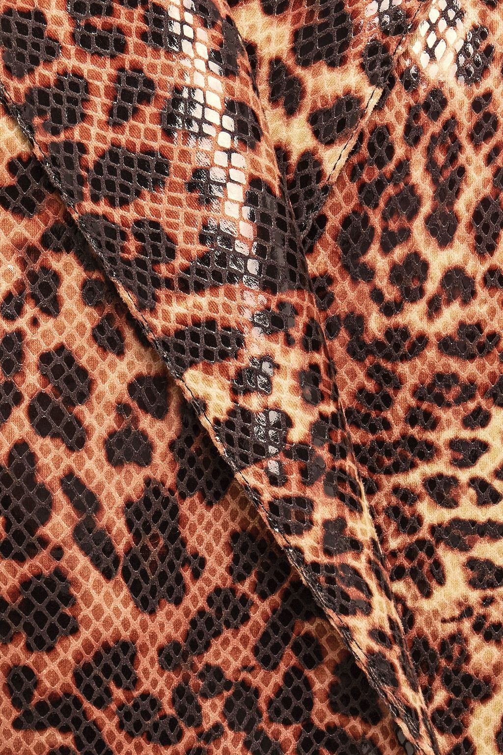 STAND STUDIO Leopard-print coated faux snake-effect leather blazer