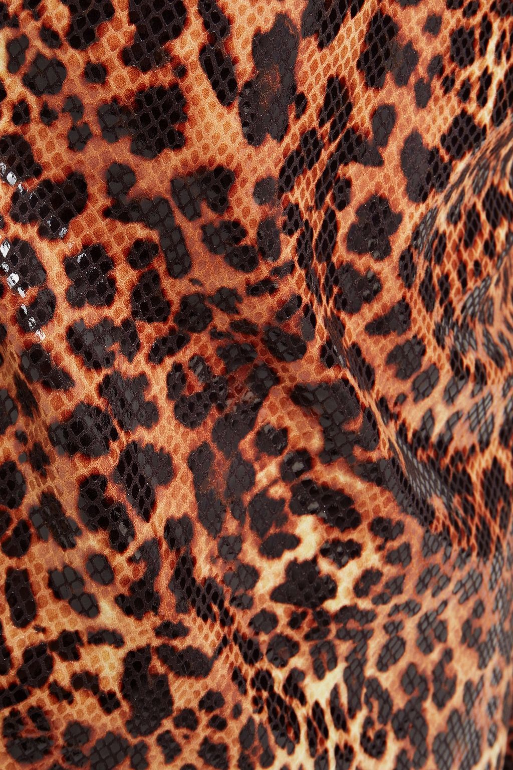 STAND STUDIO Leopard-print coated faux snake-effect leather mini dress