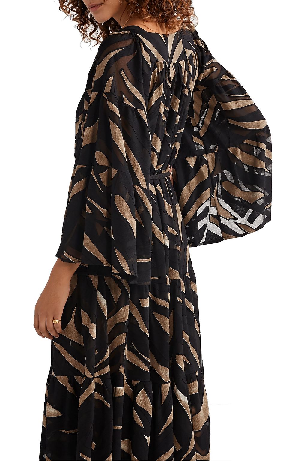 LISA MARIE FERNANDEZ Laure belted zebra-print burnout crepe maxi dress
