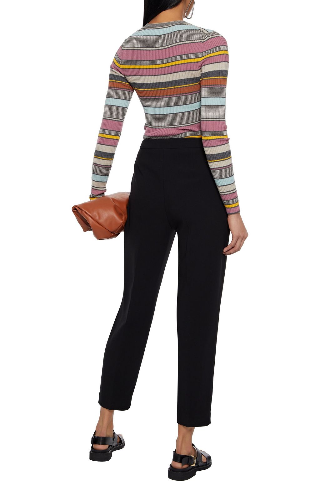 THEORY Carrot cropped crepe tapered pants