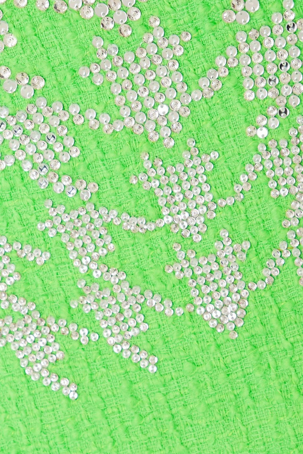 DAVID KOMA Crystal-embellished neon wool-blend bouclé midi dress