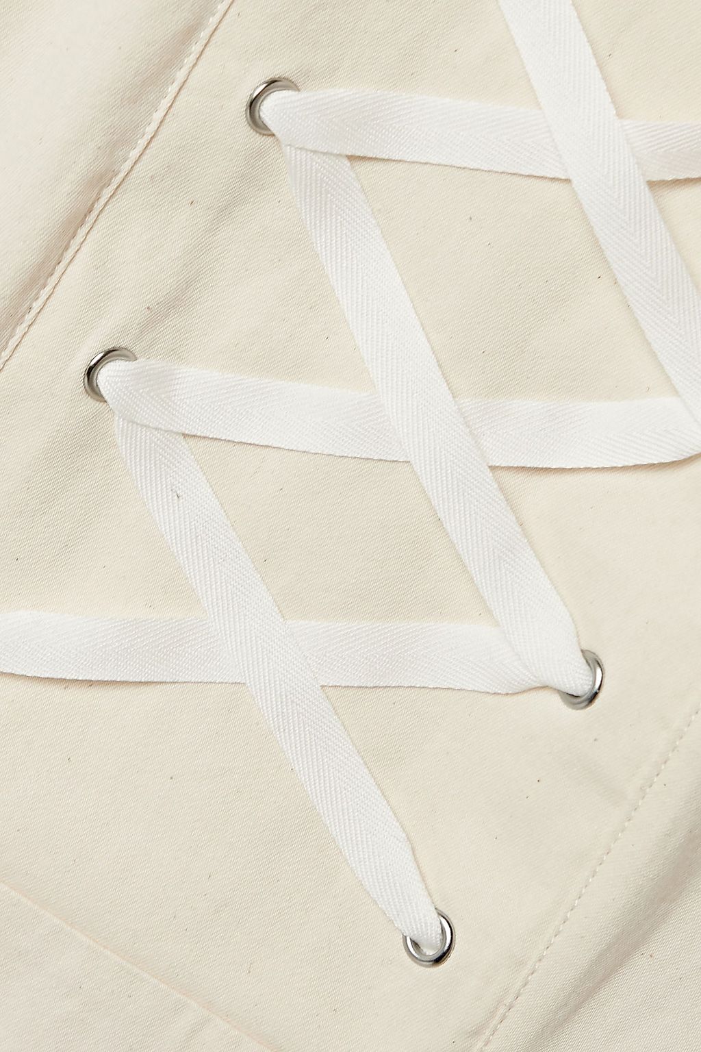 MARYSIA Proti lace-up cotton-canvas mini dress