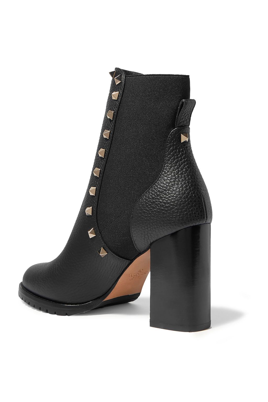 VALENTINO GARAVANI Rockstud 90 pebbled-leather ankle boots