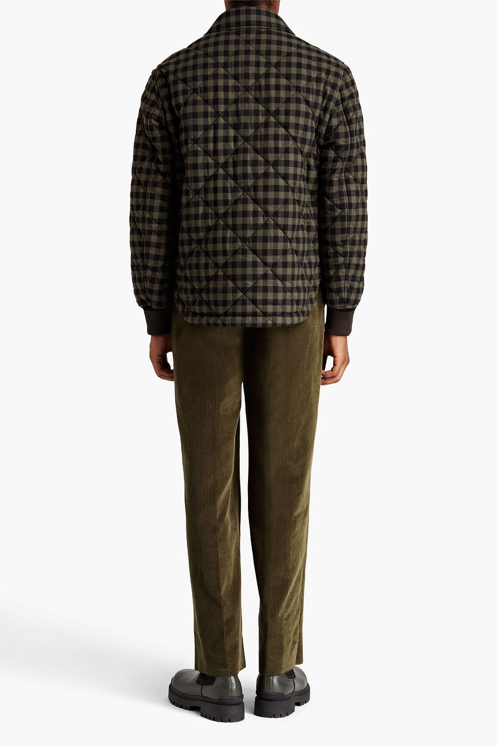 TOD'S Gesteppte Jacke aus Baumwollflanell mit Karomuster