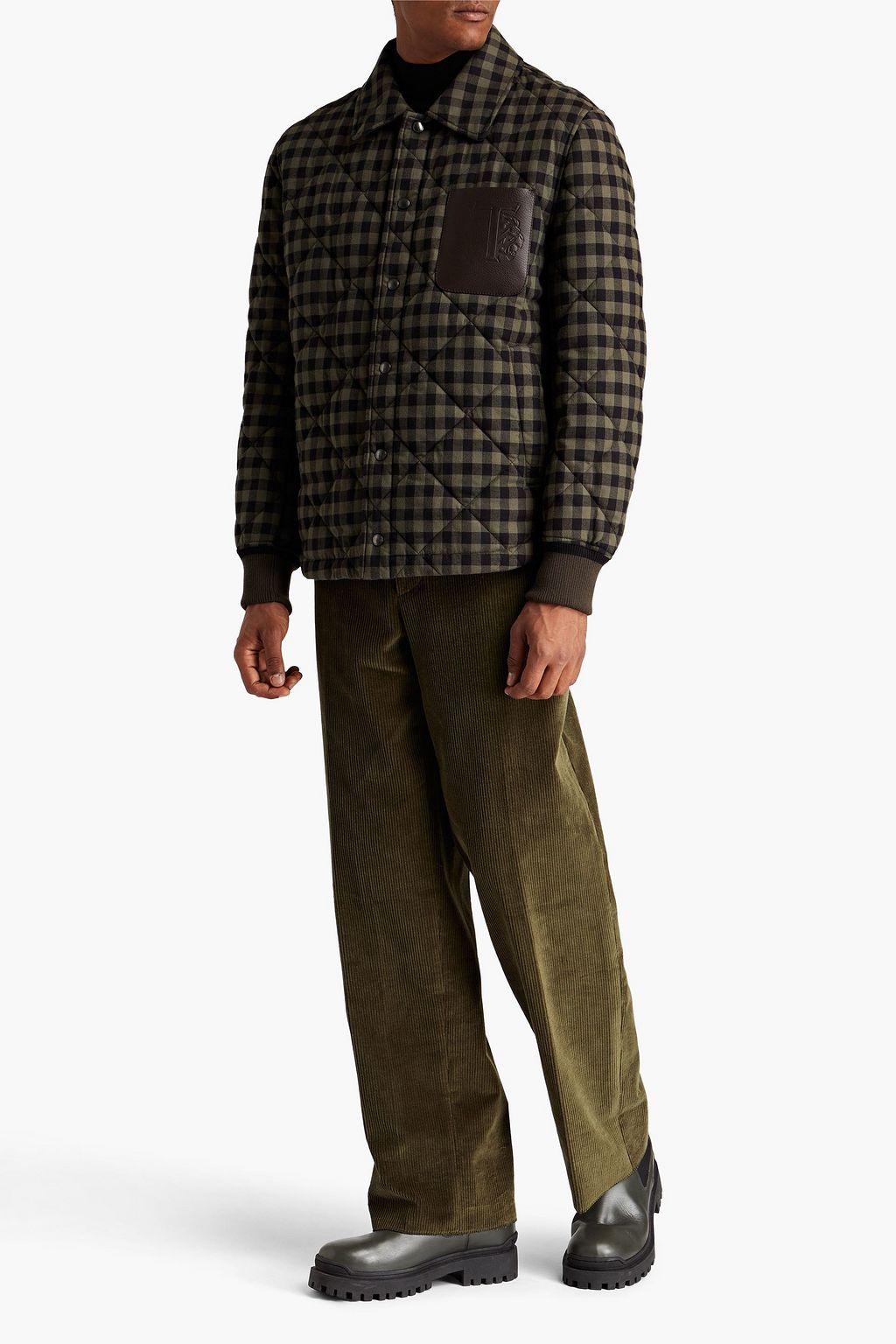 TOD'S Gesteppte Jacke aus Baumwollflanell mit Karomuster