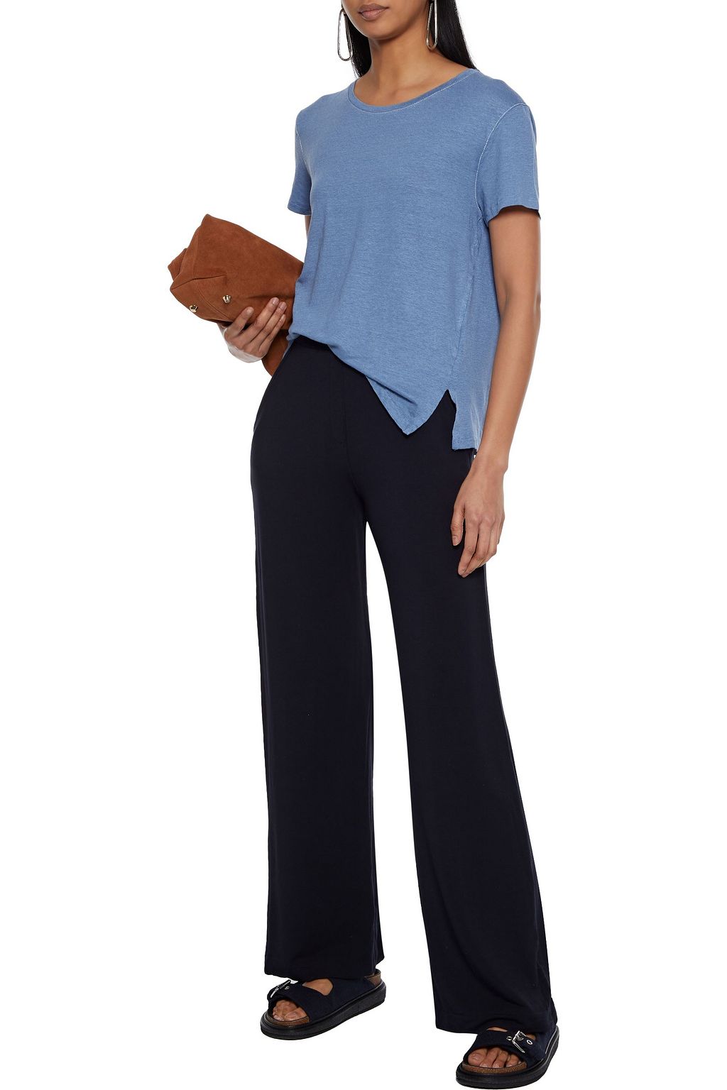 MAJESTIC FILATURES French terry wide-leg track pants