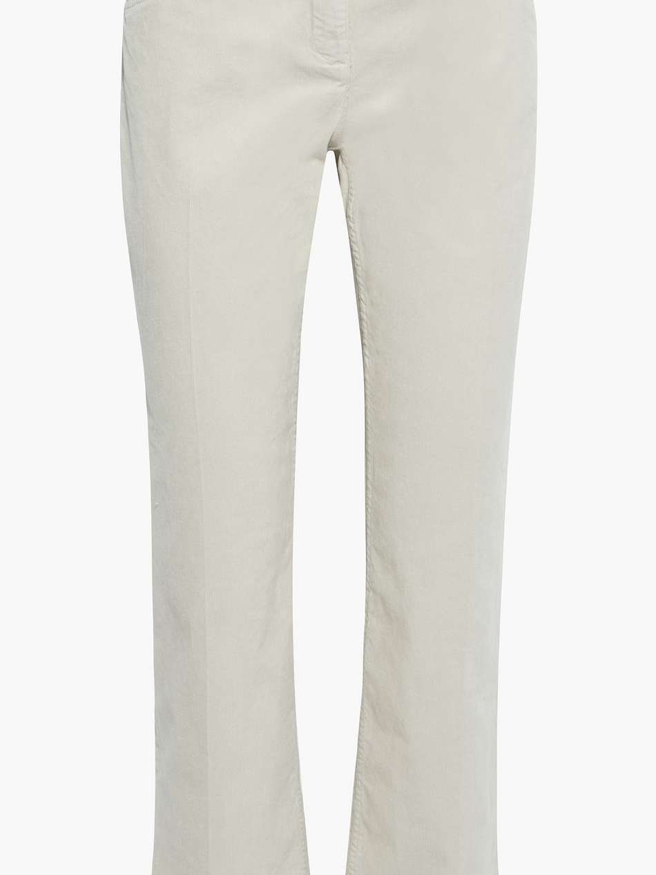cropped cotton-blend corduroy straight-leg pants