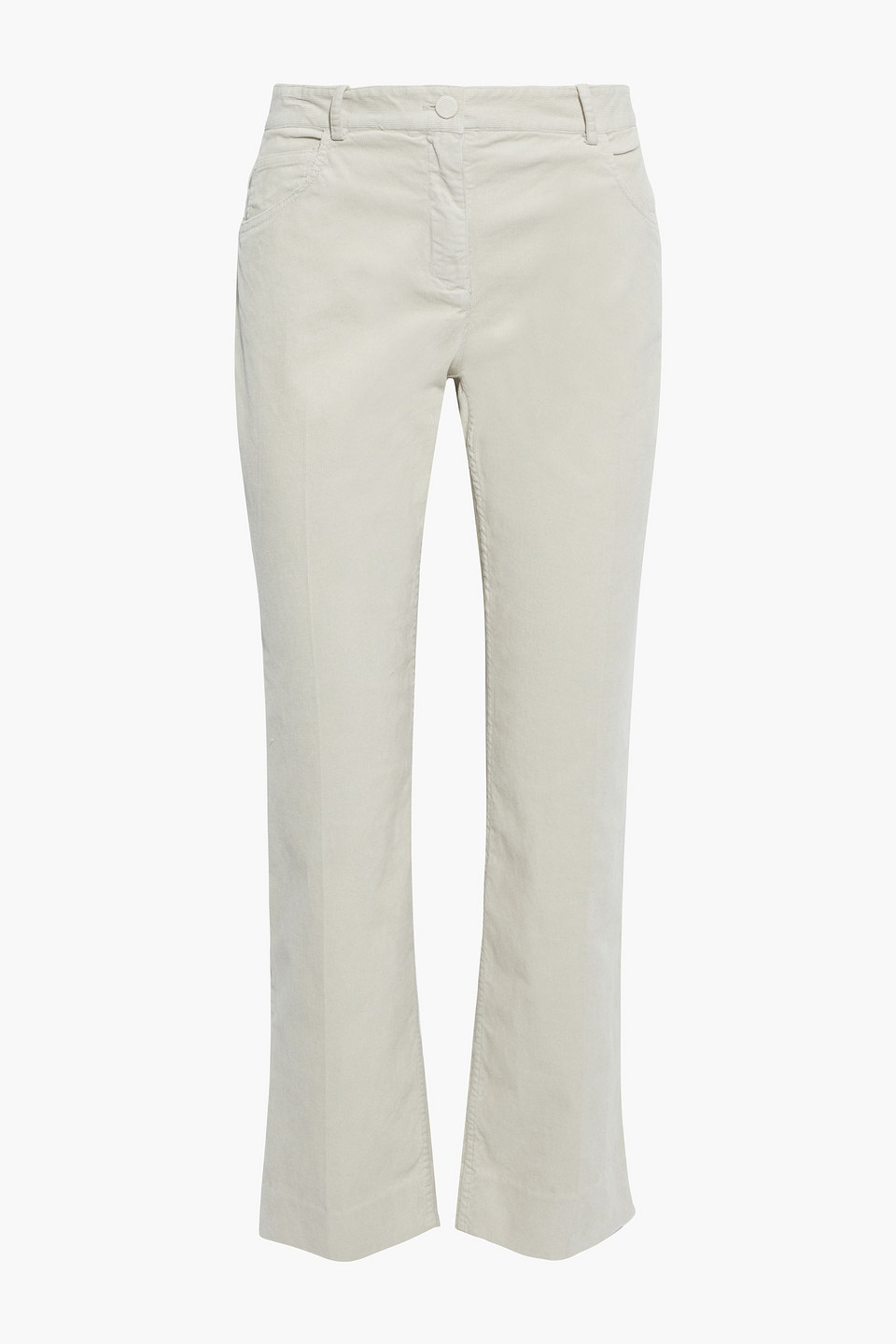 Cropped cotton-blend corduroy straight-leg pants