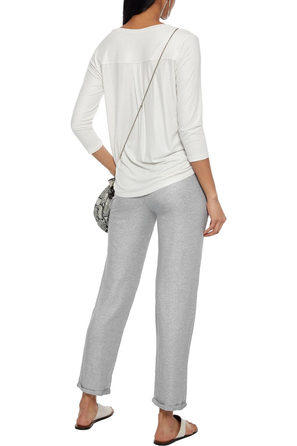 MAJESTIC FILATURES Metallic French terry track pants