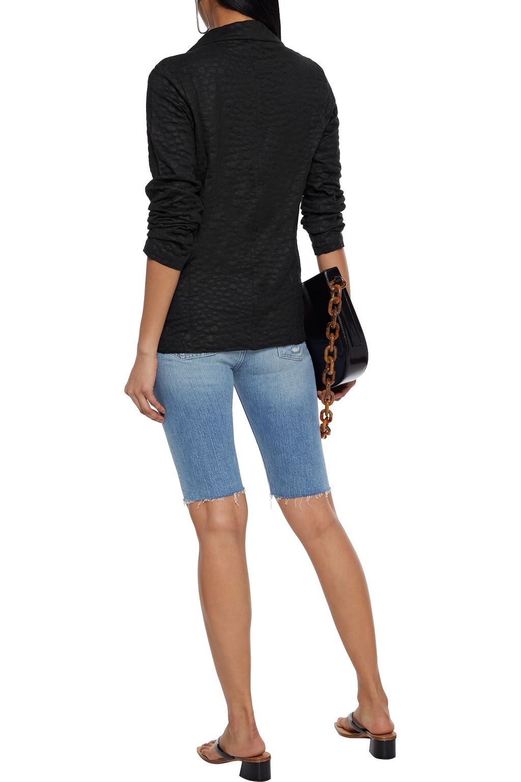 MAJESTIC FILATURES Jacquard-knit linen-blend blazer