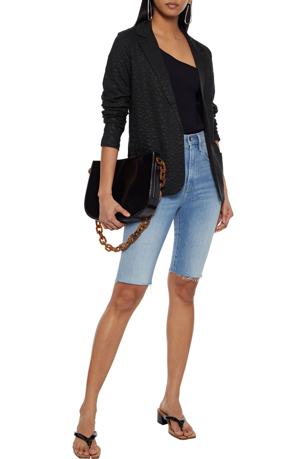 MAJESTIC FILATURES Jacquard-knit linen-blend blazer