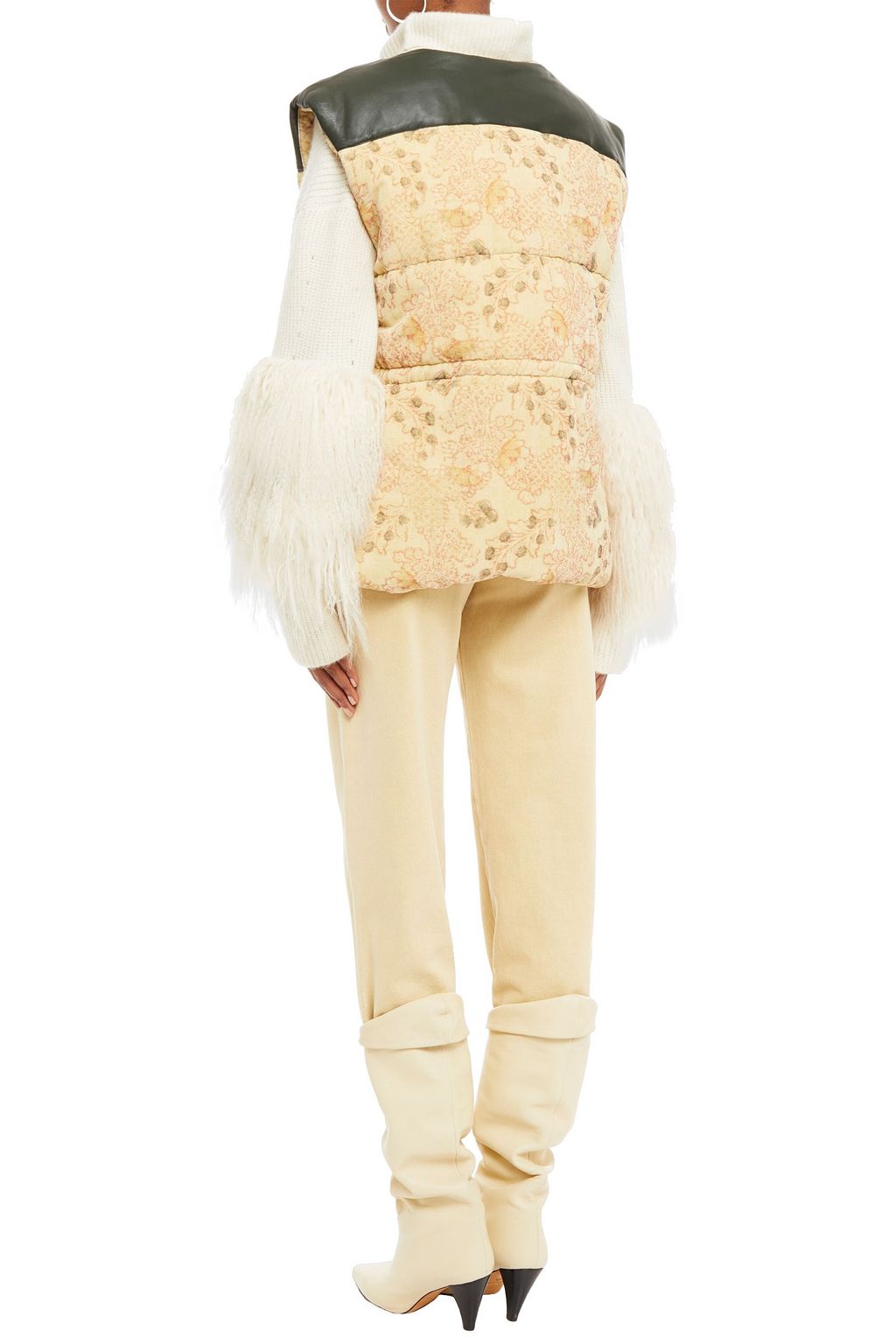 ISABEL MARANT Gary leatherpaneled printed cotton and linenblend