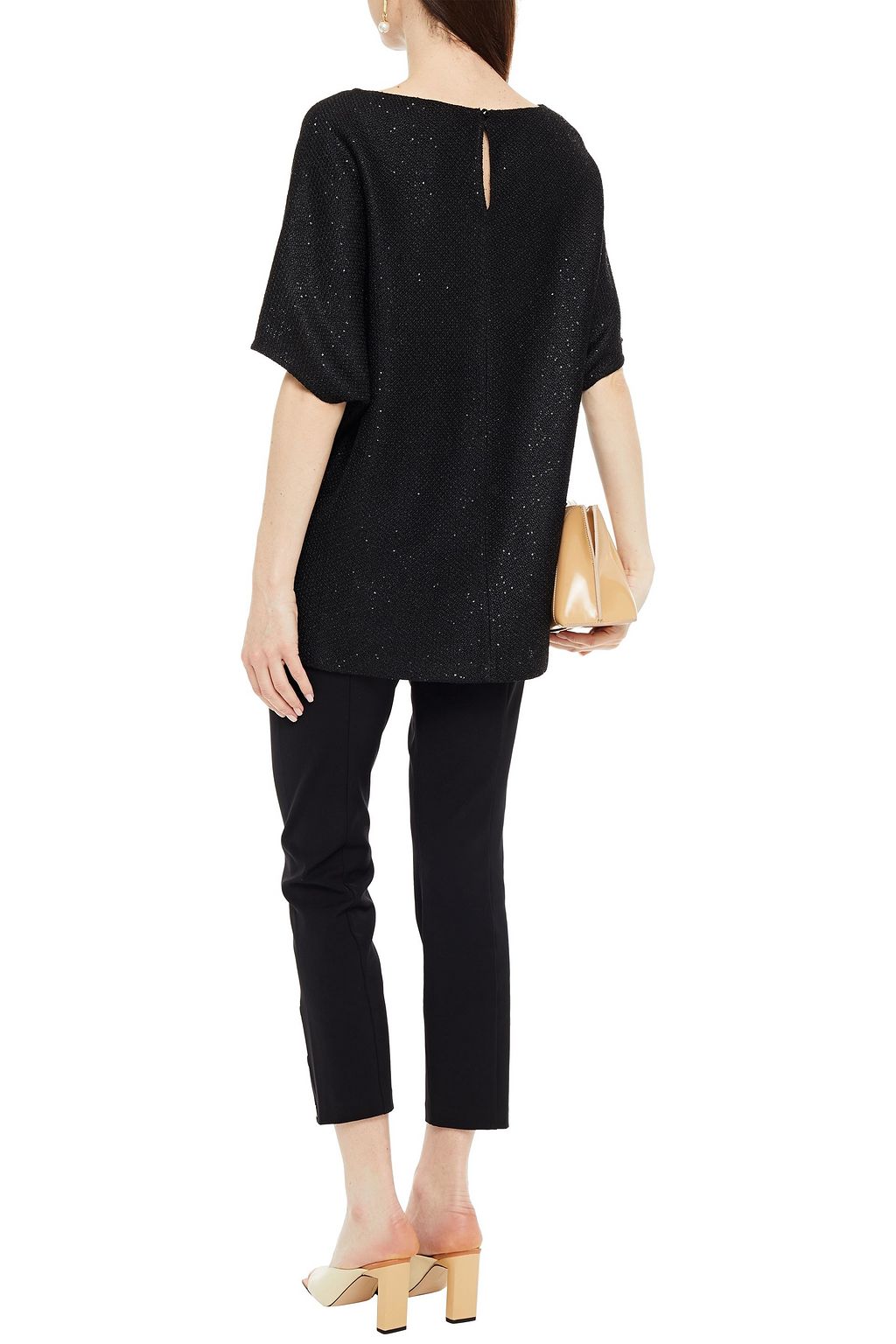 ST. JOHN Cropped stretch-twill slim-leg pants
