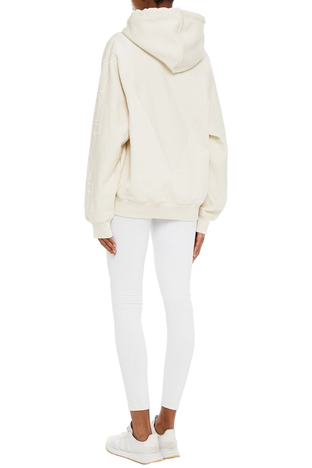 REEBOK X VICTORIA BECKHAM Printed French cotton-terry hoodie