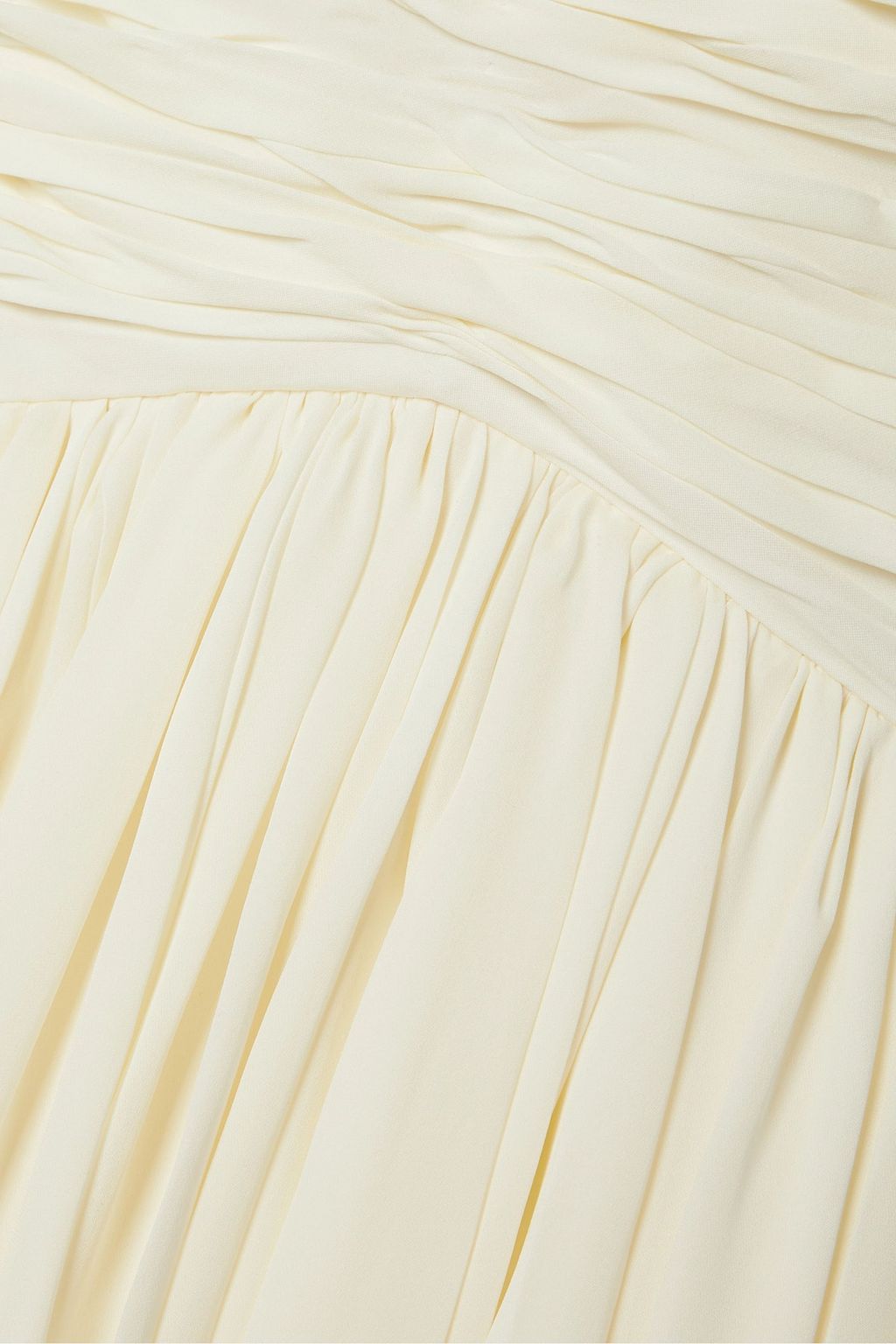 KHAITE Shivani strapless asymmetric silk crepe de chine midi dress